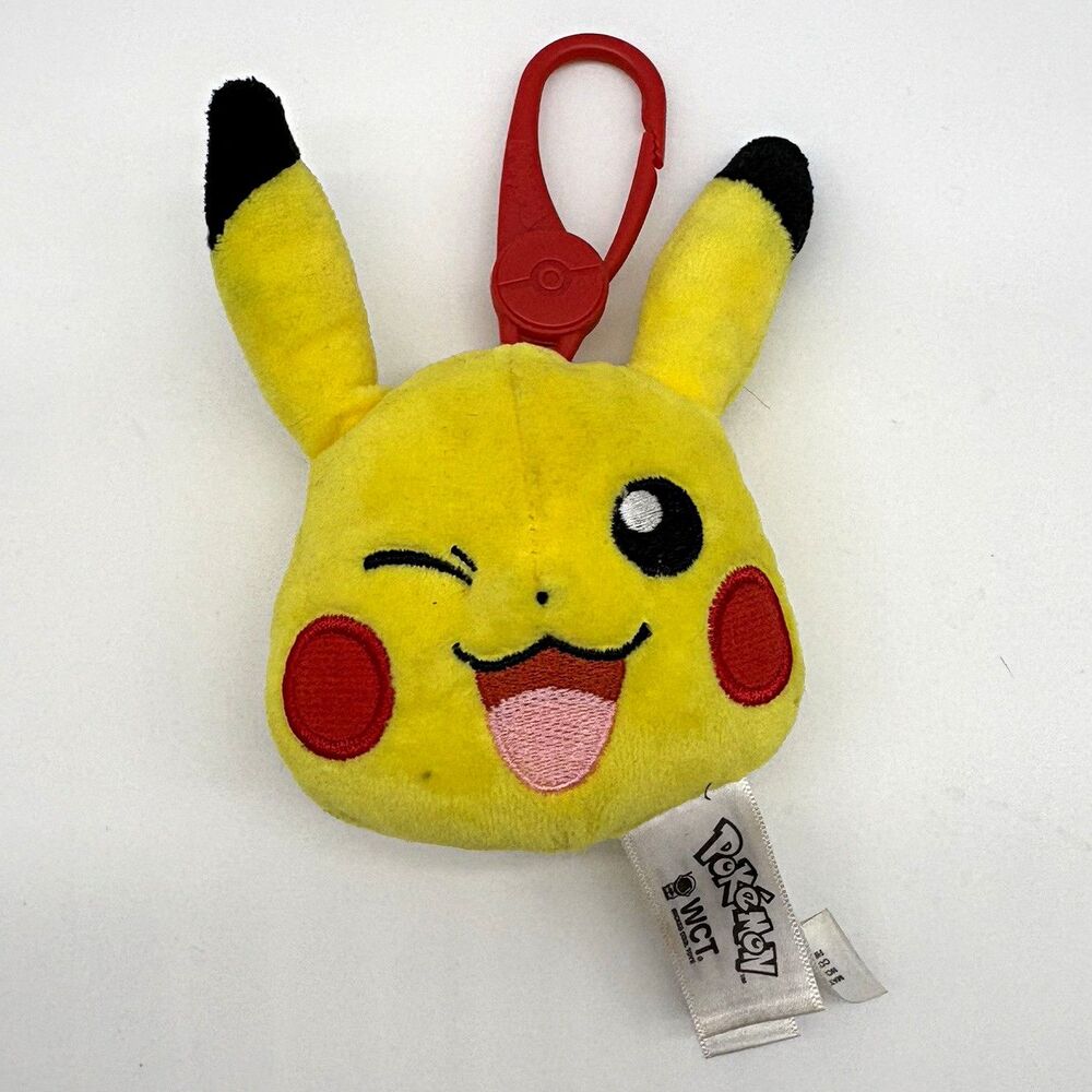 Pokémon Pikachu Plush Stuffed Animal Keychain Keyring Clip-On w/ Tag - Yellow